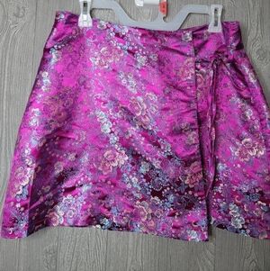 NWOT Prettylittlething Floral Pink Wrap Skirt